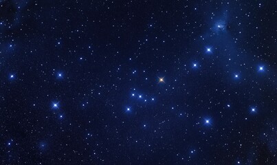Wall Mural - dark night sky with bright shiny stars and constellations
