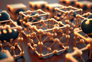 Poster - Abstract connection concept with complex technology structure of connected data