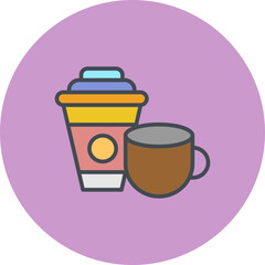 Sticker - Coffee or Tea Vector Icon