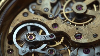 Poster - Close-up of intricate watch gears.