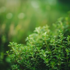 Canvas Print - Close-up of lush green foliage with blurred background.