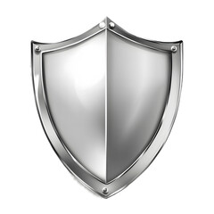 Metal shield. Medieval armor. Icon protection and security. 3d realistic vector, Isolated on transparent background.