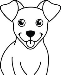 Adorable puppy vector illustration perfect for a fun kids coloring book
