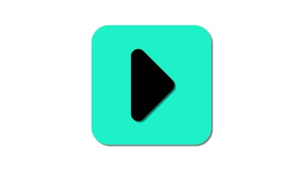 Poster - Animated play button icon design from static shapes to dynamic visuals .