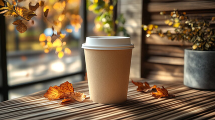 Wall Mural - coffee in the autumn