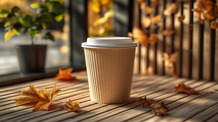 Wall Mural - coffee in the autumn