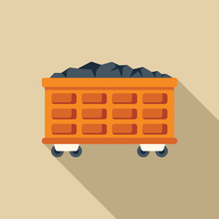 Poster - mining cart transporting extracted anthracite for heavy industry