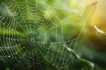 spider web with dew