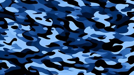 Canvas Print - blue vector camouflage background, classic military navy pattern