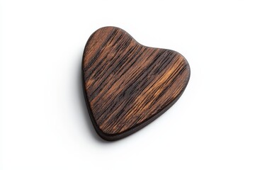 Wall Mural - A wooden heart shaped brooch with a brown finish, generative ai image