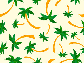 Wall Mural - palm trees seamless pattern. summer background with tropical palm trees with green foliage. design f