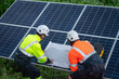 © NewSaetiew - Service engineer inspects and maintains solar panels in a cultivation area, promoting clean energy.