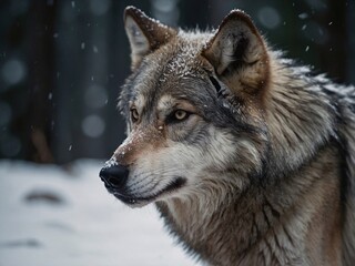 Wall Mural - A wolf in its natural setting.