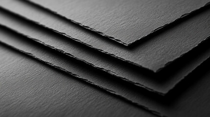 Wall Mural - smooth, unblemished sheet of black paper, highlighting its uniform texture and matte finish, ideal f