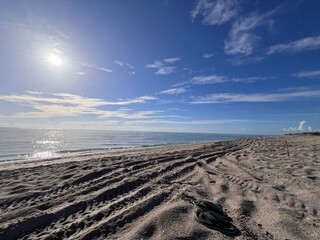 Just after sunrise on the beach