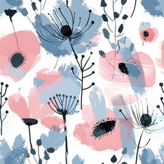 Wall Mural - seamless pattern with poppies