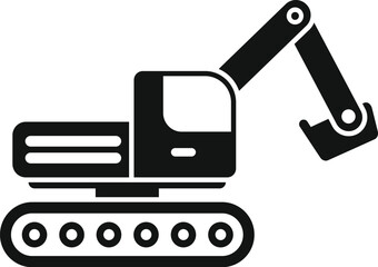 Poster - This is a crawler excavator operating with its extendable arm