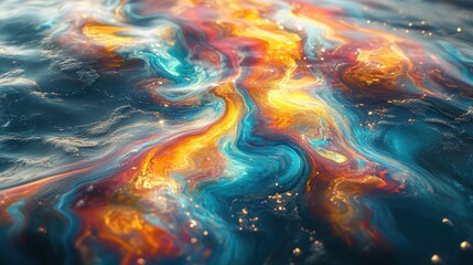 Wall Mural - Abstract Water with Colorful Swirls