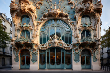 Art Nouveau facade of the Lavirotte building a land