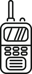 Poster - Simple line icon of a portable radio transceiver device with antenna for communication