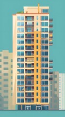 Canvas Print - Modern City Building Architectural Illustration