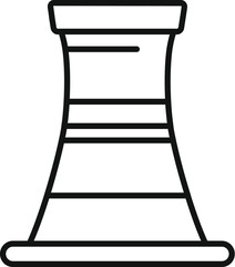 Poster - simple vector icon of a cooling tower generating clean energy for the industry
