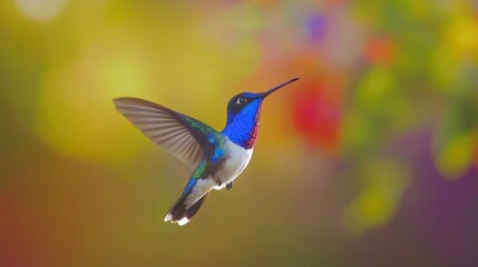 Sticker - hummingbird on flower