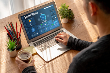 Poster - smart home technology, centric remote control system with digital dashboard for air conditioning, sa