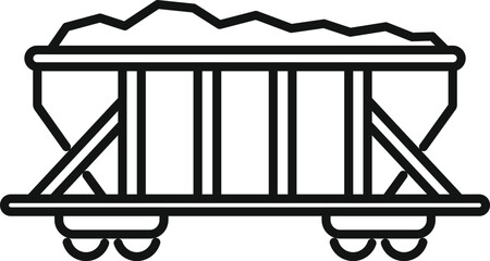 Poster - open freight wagon carrying coal, a symbol of mining and industrial activities
