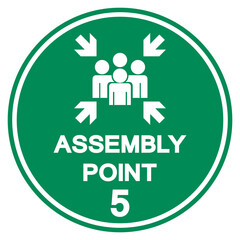 Wall Mural - Assembly Point 5 Symbol Sign, Vector Illustration, Isolated On White Background Label .EPS10