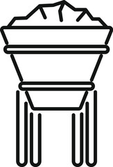 Poster - mining cart full of coal moving on rails icon. outline mining cart full of coal moving on rails vect