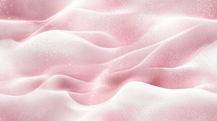 Poster -   A high-resolution macro image of a vibrant pink and white fabric with numerous water droplets on the surface