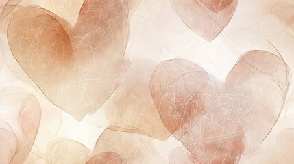 Canvas Print -   A close-up of hearts on a white and pink background, with a blurry effect in the center