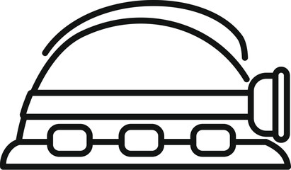 Poster - simple and minimal illustration of a miner helmet, representing safety gear in hazardous environment