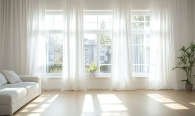 Canvas Print - Minimalist living room, large window