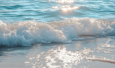 Sticker - Ocean waves gently lapping against the shore