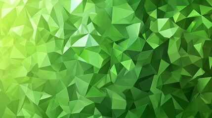 Wall Mural - Vibrant Geometry: Green-Shaded Polygonal Banner for Business Use