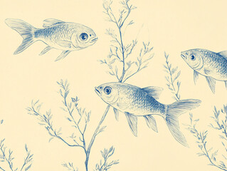 Wall Mural - fish illustration