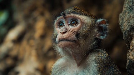 Poster - close up of a baboon