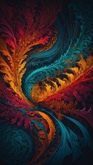 Wall Mural - Abstract design with bold colors and intricate patterns for creative projects.