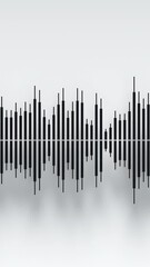 Poster - audio wavefrom black bars with shadow on white background. abstract music waves oscillation. synthet