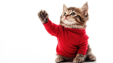 Poster - british kitten in santa hat