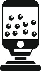 Poster - simple icon of a lottery machine with the winning balls on the screen