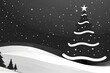 © PinkiePie - Modern flat design Christmas tree on the right side with a monochrome background