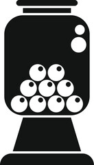 Poster - gumball machine dispensing gumballs icon in simple style isolated on white background