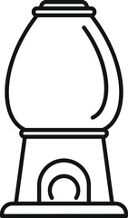 Poster - Simple vector icon of a big bubble gum dispenser with an empty globe, standing on a base