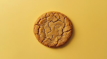 Canvas Print -   Cookie on yellow background with crack & bite