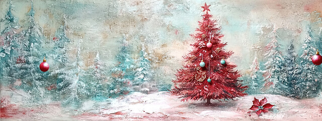 Wall Mural - christmas card,holiday gift boxes vintage style,zero waste eco friendly gift wrapping in kraft paper