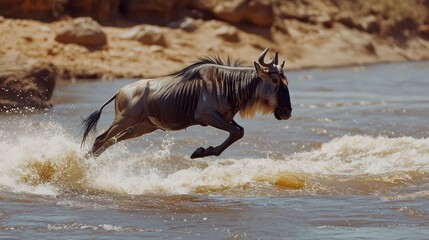 Poster - horse running in water