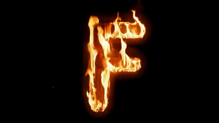 Poster - Fiery F on Dark Background in Creative Art Display Generative AI